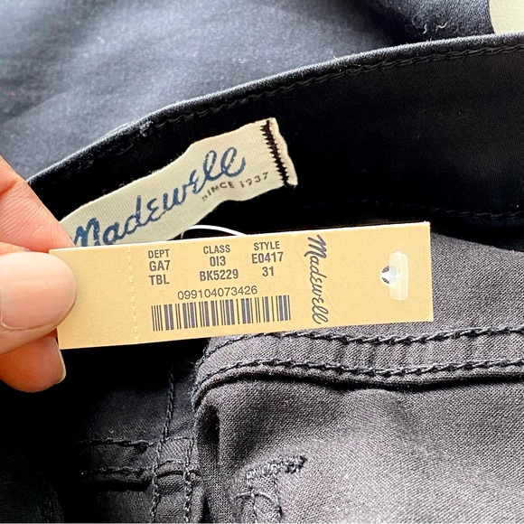 NWT Madewell Mid-Rise Skinny Skinny Black Denim Jeans, UK 31 - Picture 9 of 9